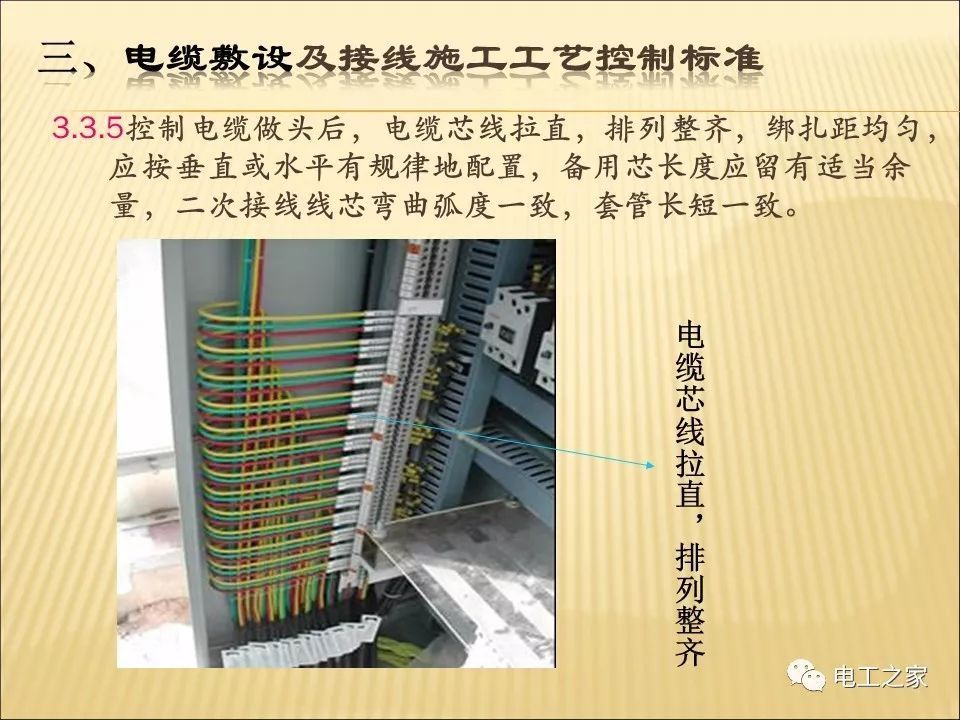 一條完成開(kāi)關(guān)柜安裝，電纜橋架施工，電纜敷設(shè)及布線(xiàn)施工，照明配電箱施工