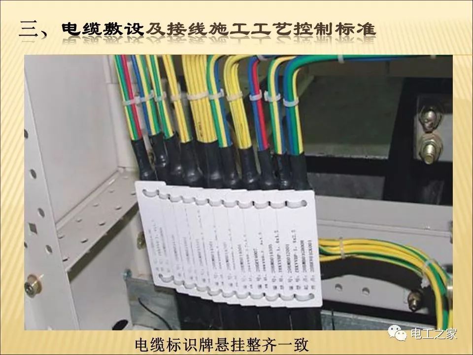 一條完成開(kāi)關(guān)柜安裝，電纜橋架施工，電纜敷設(shè)及布線(xiàn)施工，照明配電箱施工